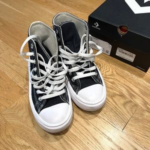 [Converse] Black & White Chuck Taylor All Star Move High Sneakers